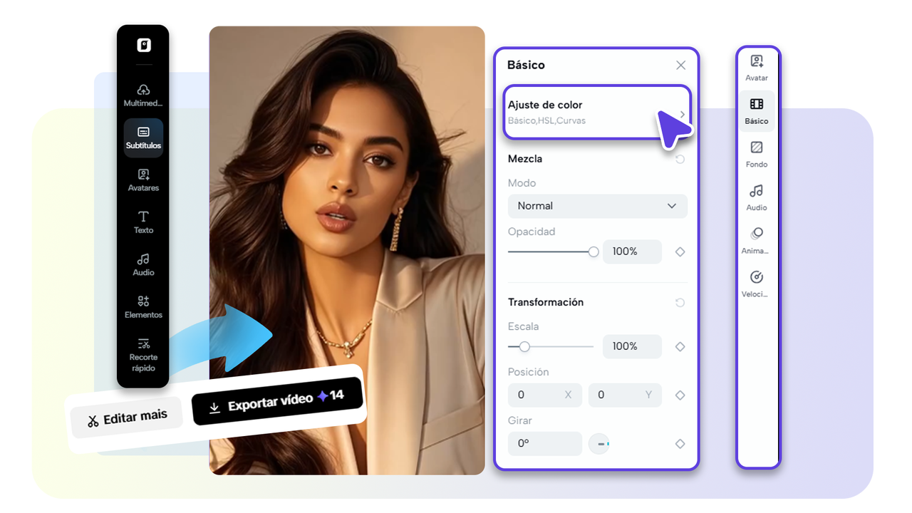 Pippit permite ajustar velocidad y tono de audio con precisión y efectos