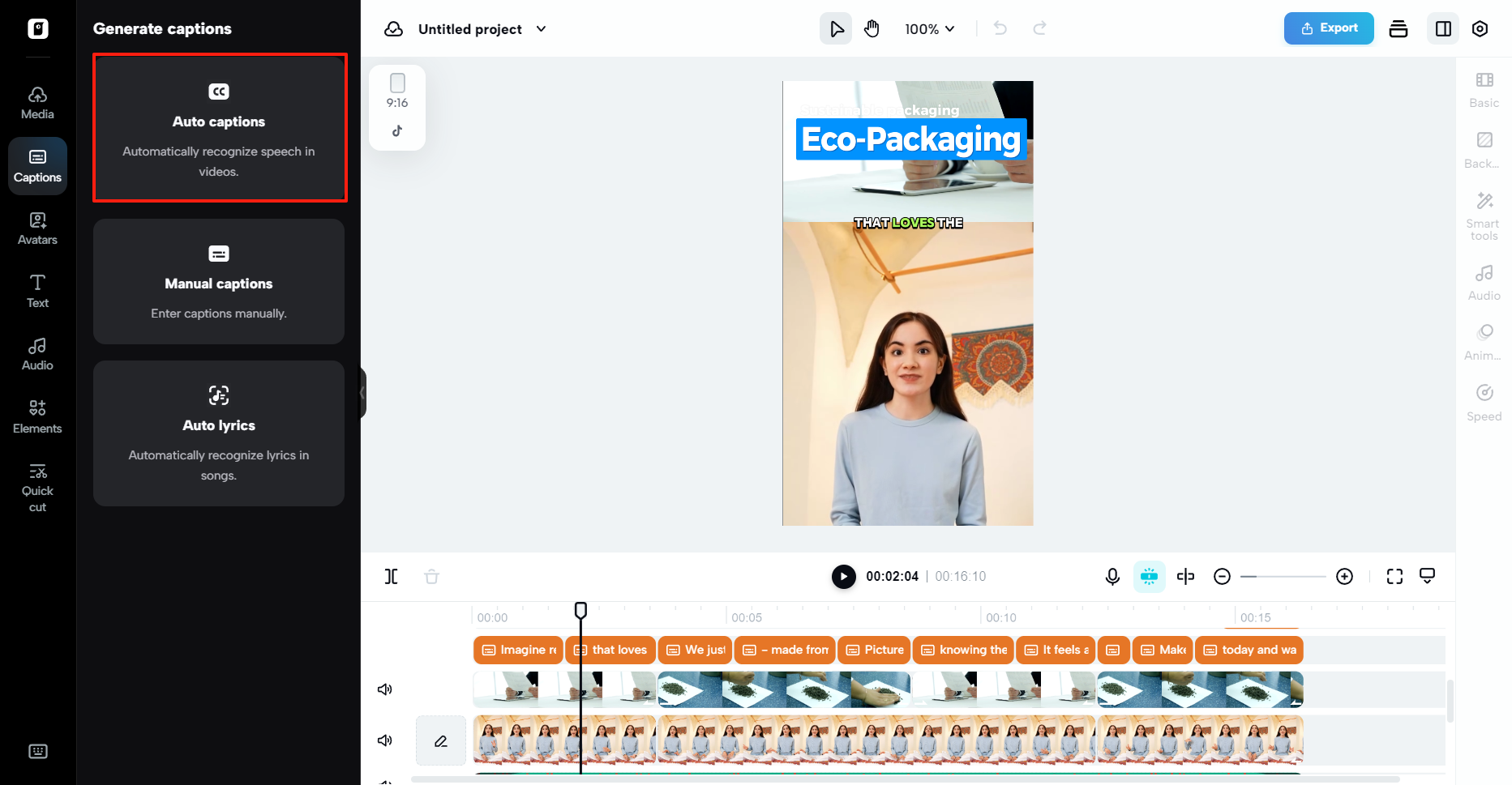 Auto-generated captions