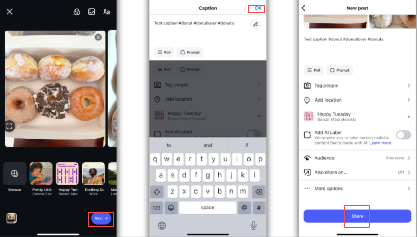 Edit and share your Instagram carousel post