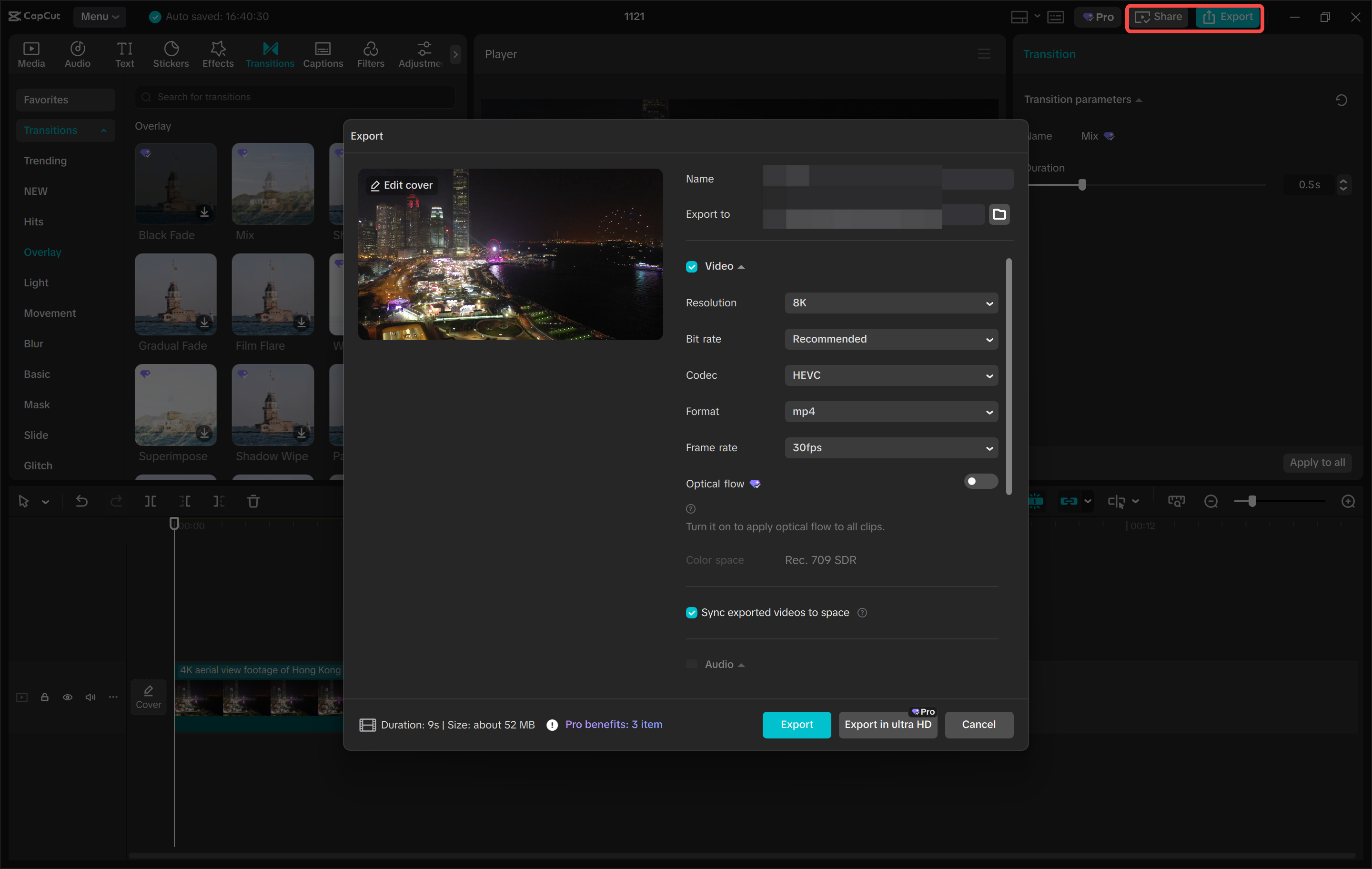 Export the final merged video in CapCut desktop.