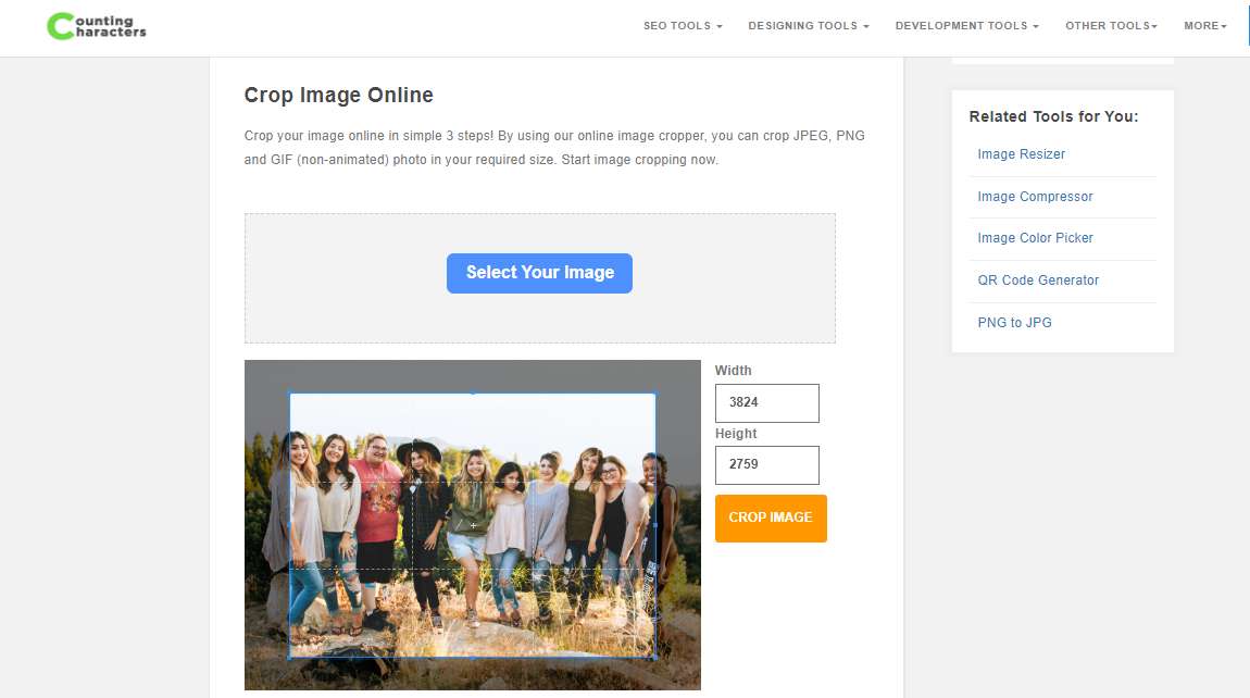 crop jpg online
