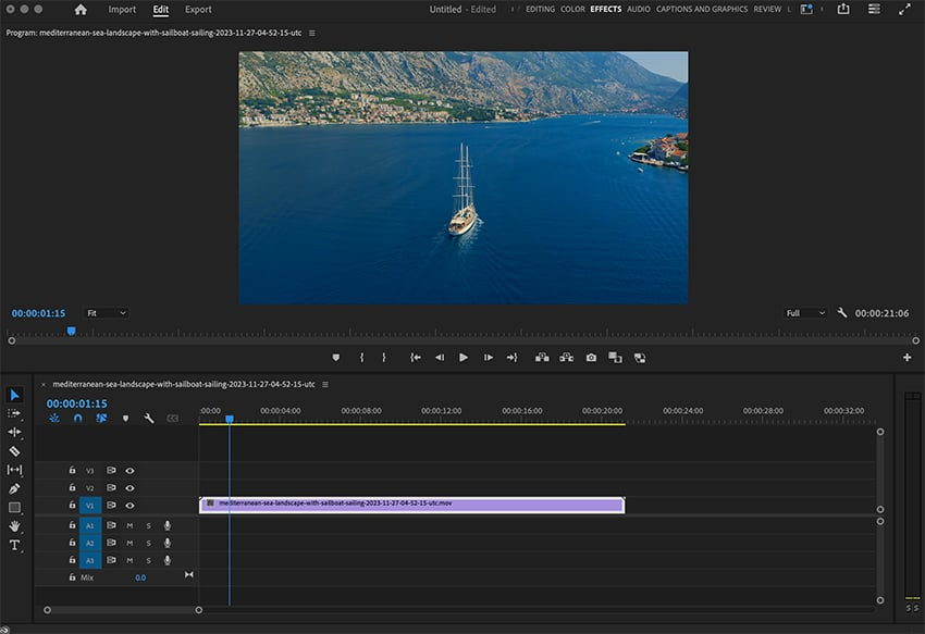 Import the video to Premiere Pro