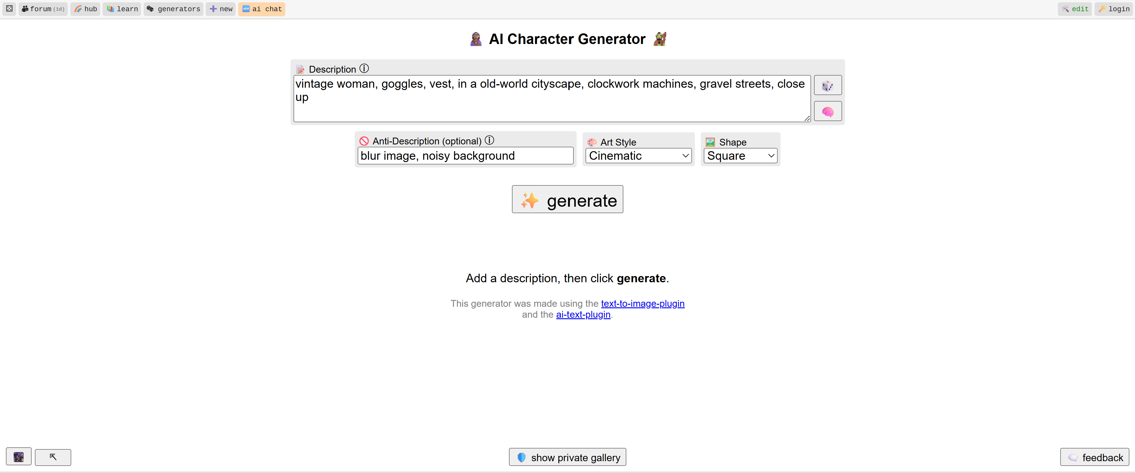 Penchance AI homepage