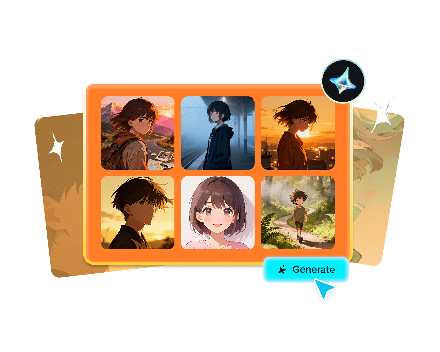 เครื่องกำเนิดตัวละครอนิเมะสุ่ม AI