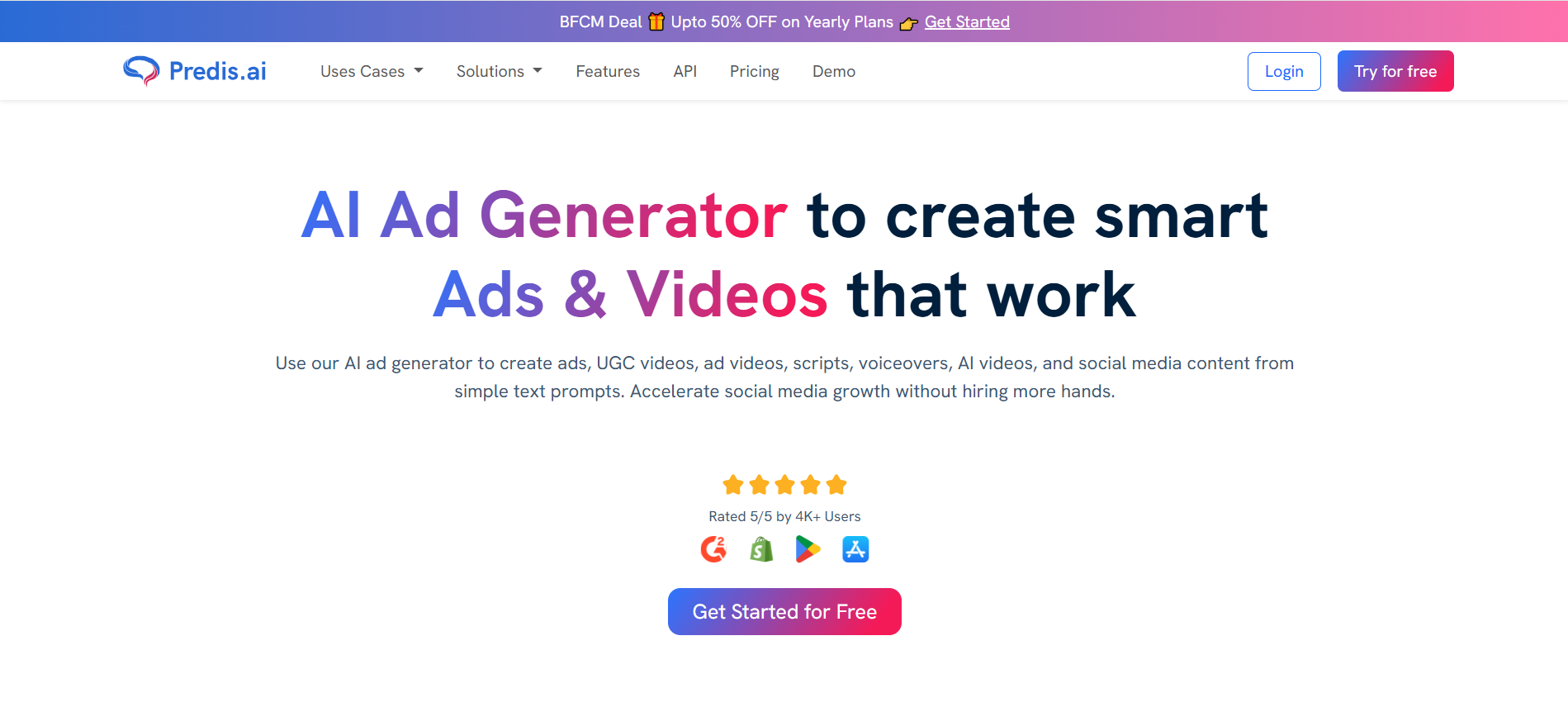 Generatore di annunci AI - Predis.ai