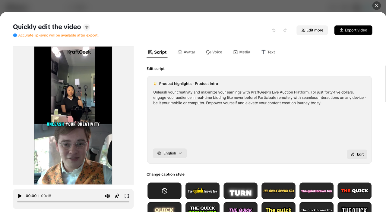 Edit and refine your video