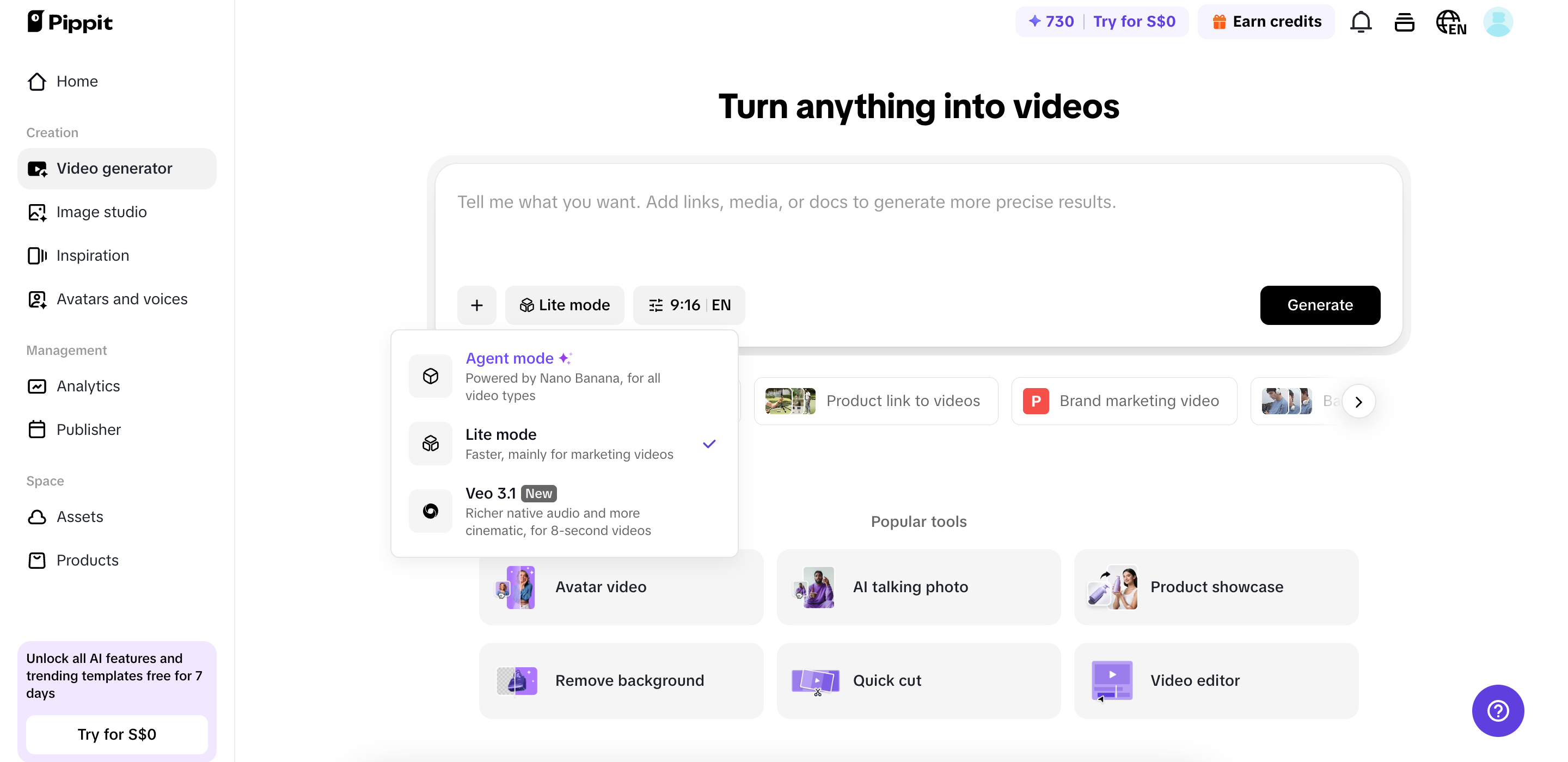 Enter your video video prompt