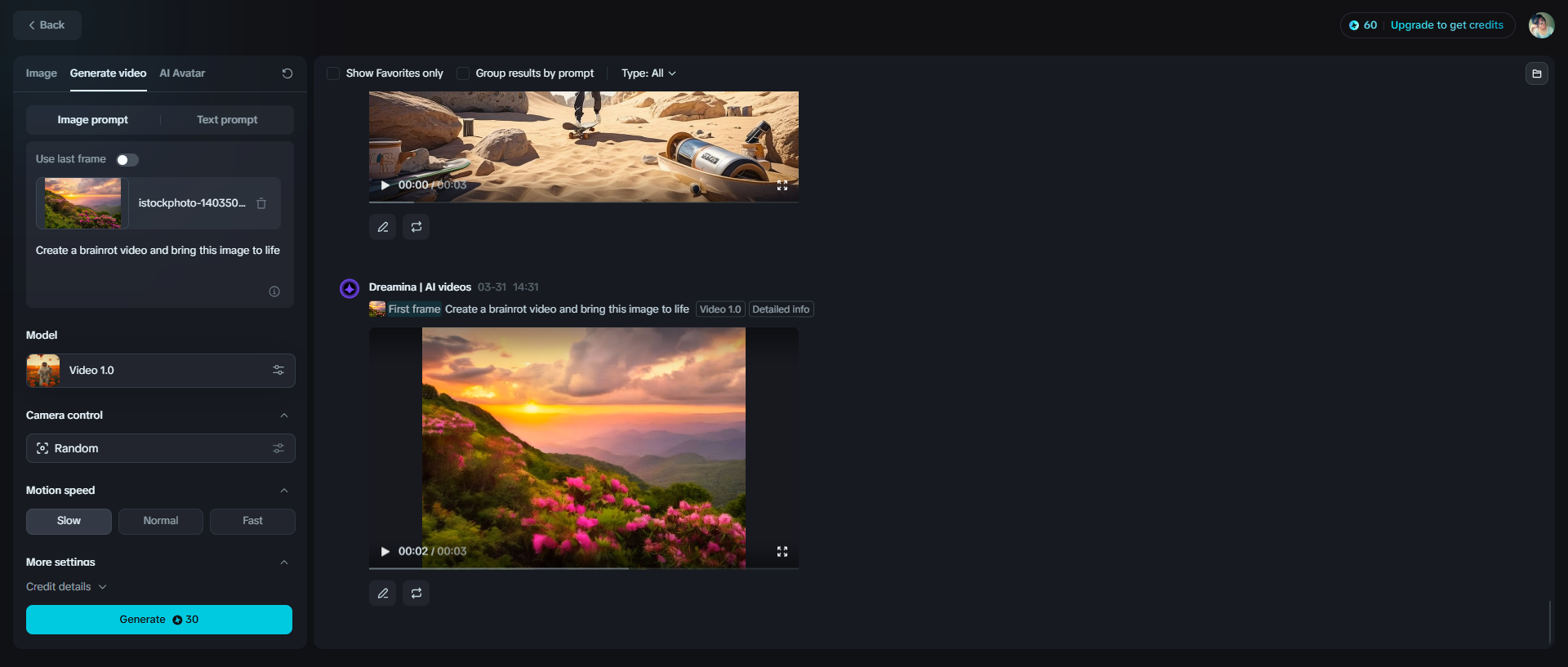 Image-to-video generation