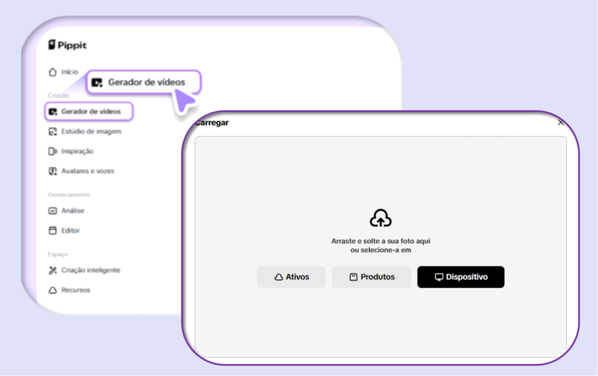Gerador de vídeo IA para iniciar campanha