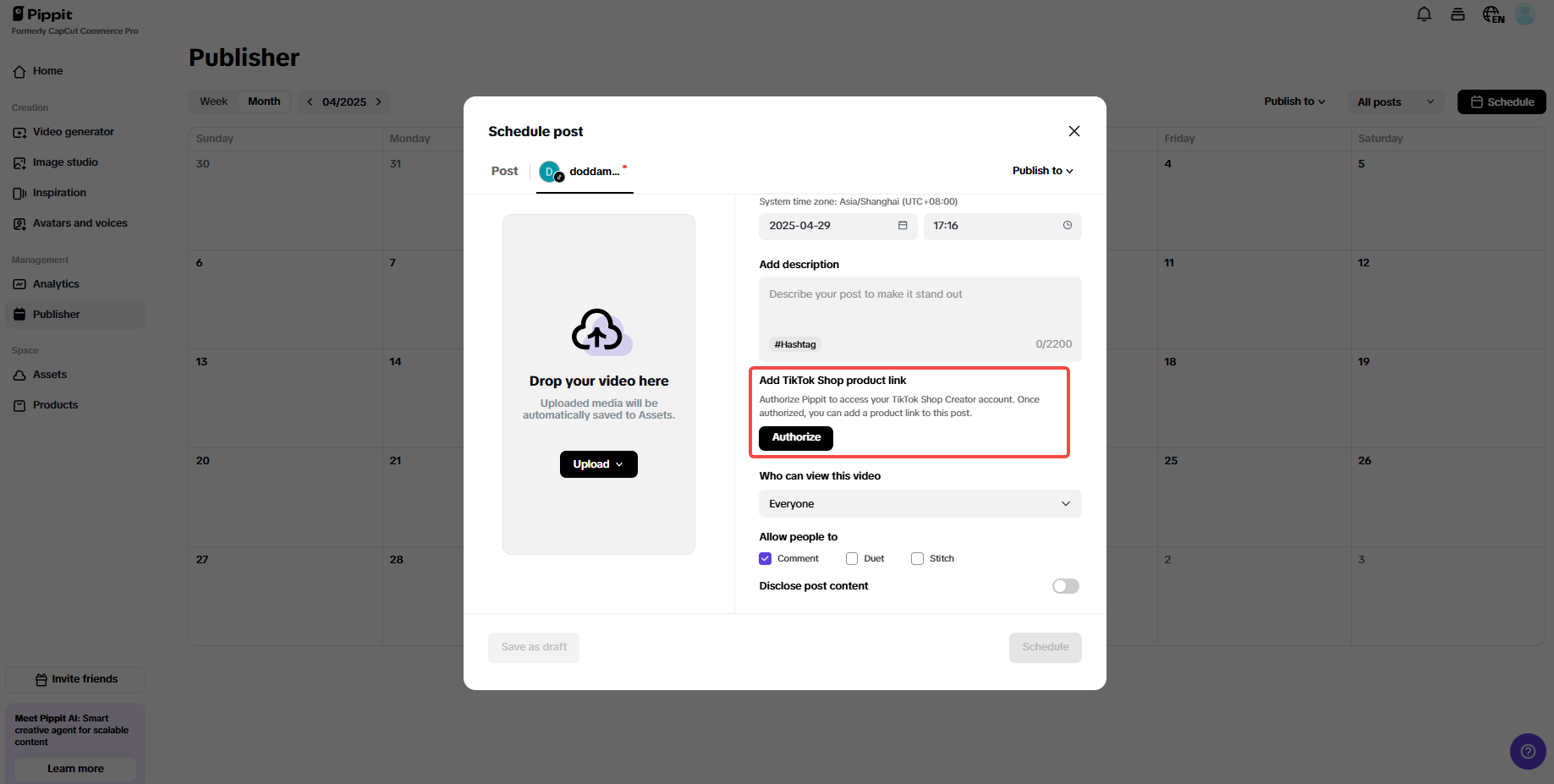 Pagdaragdag ng link ng TikTok Shop sa video post