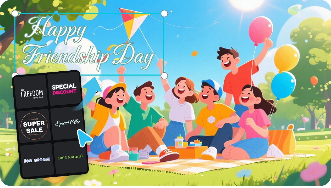 Assets and full customization for friendship poster