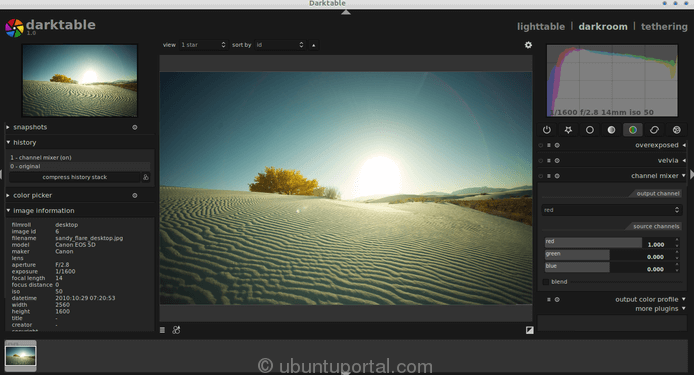 Інтерфейс Darktable