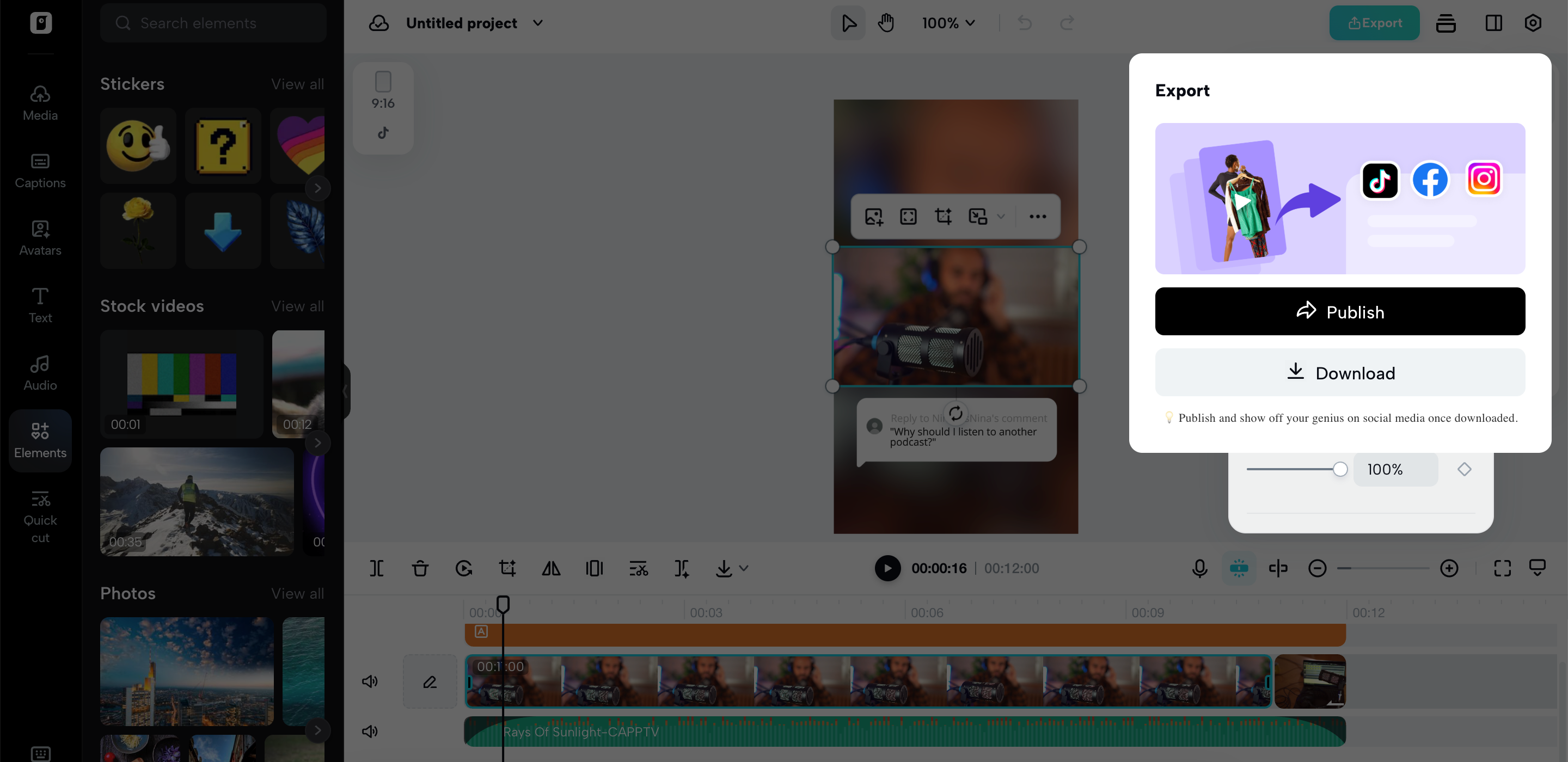 Export and share