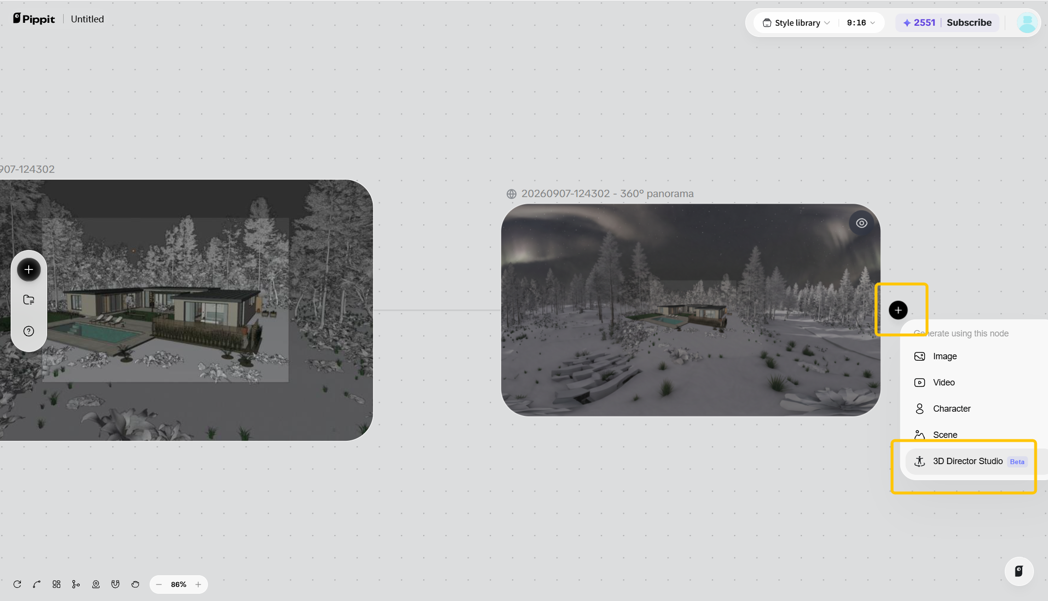 Alt: Directing a GPT-6-inspired scene inside Pippit 3D Director Studio