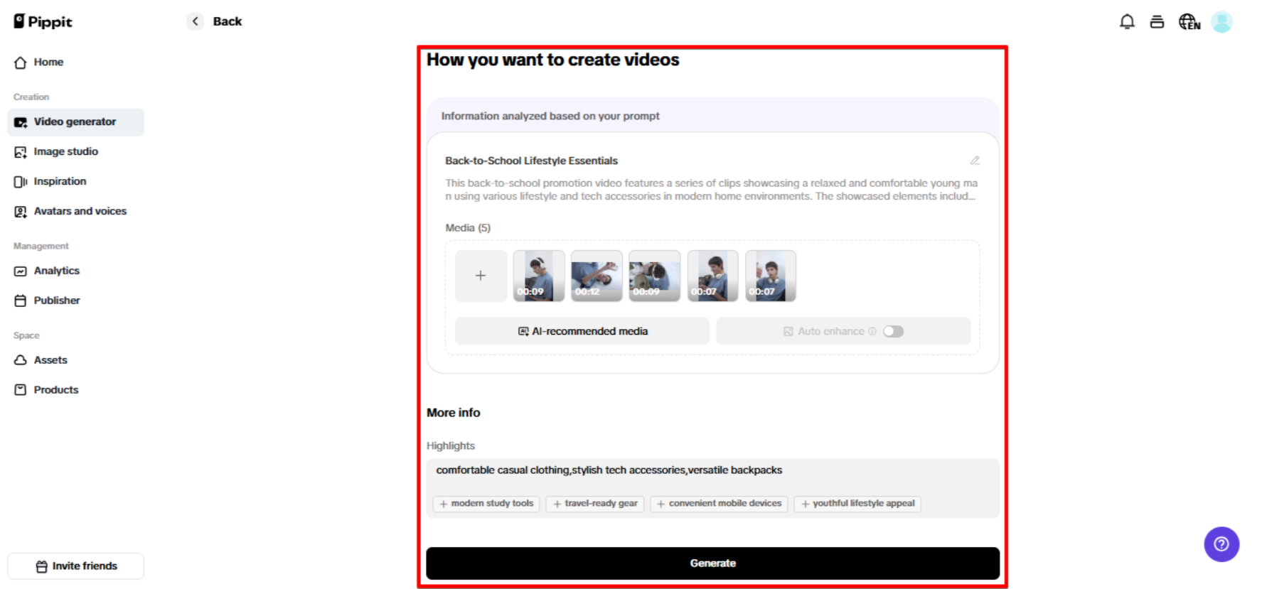 Generating video