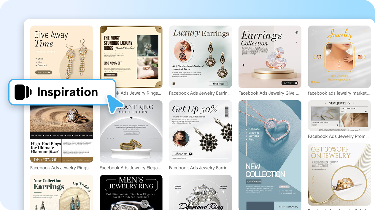 Custom jewelry ad templates for brand marketing