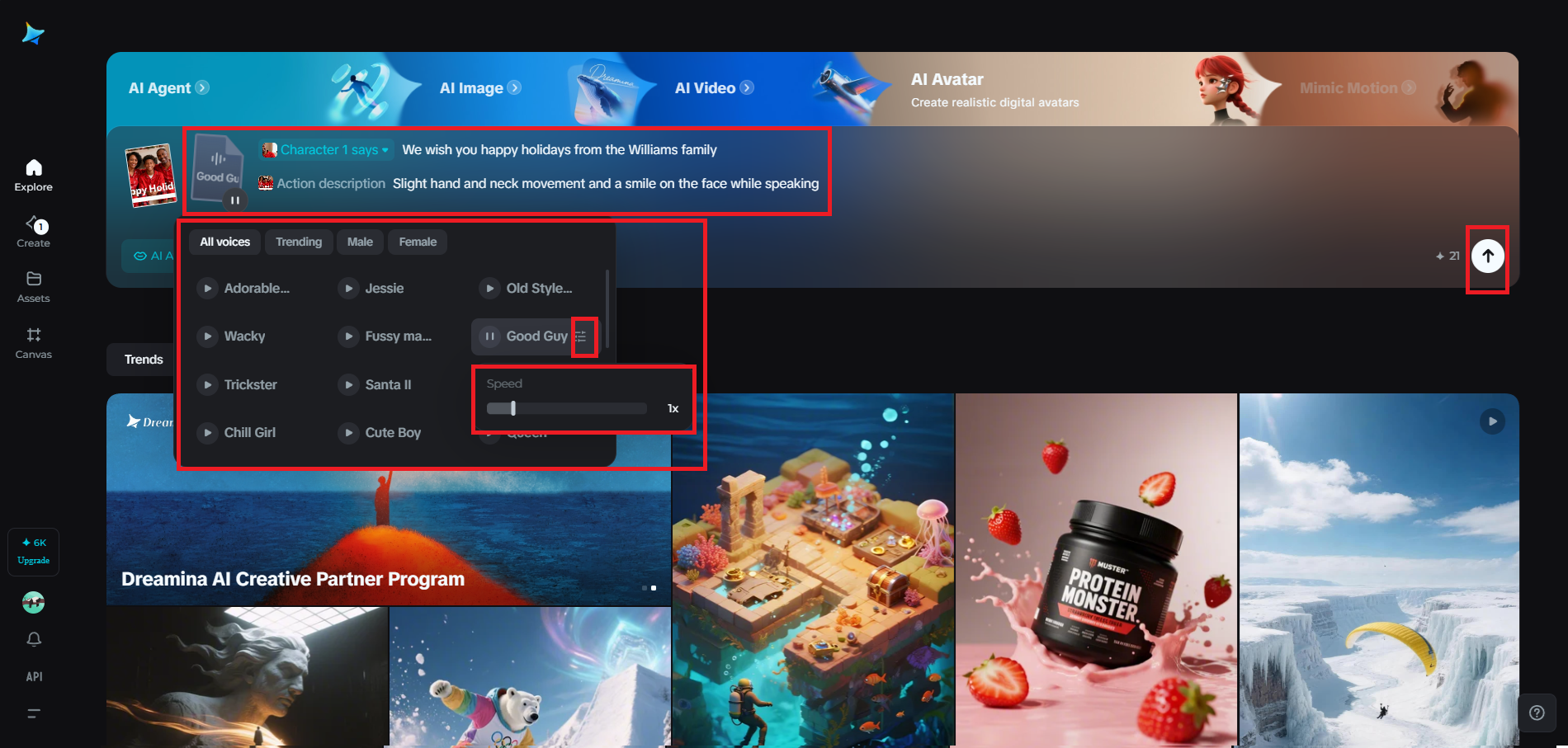 Select an AI voice for the greeting