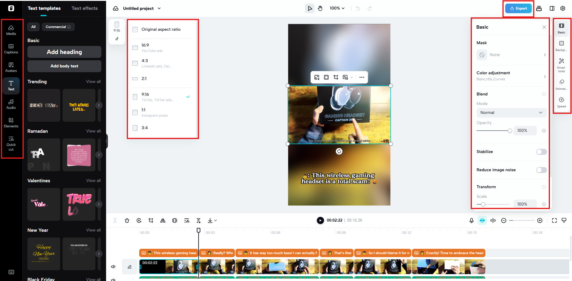 Interface avançada de vídeo
