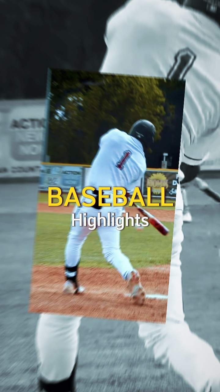 Baseball runner highlight poster with bright yellow sports headline styling