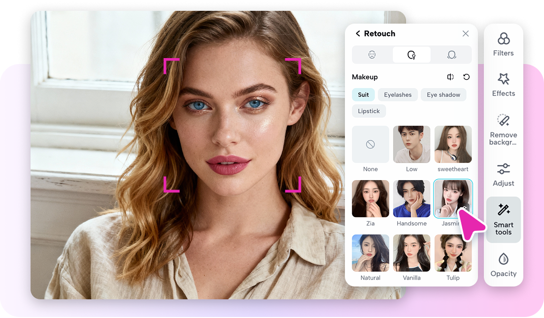 Smart AI retouch feature
