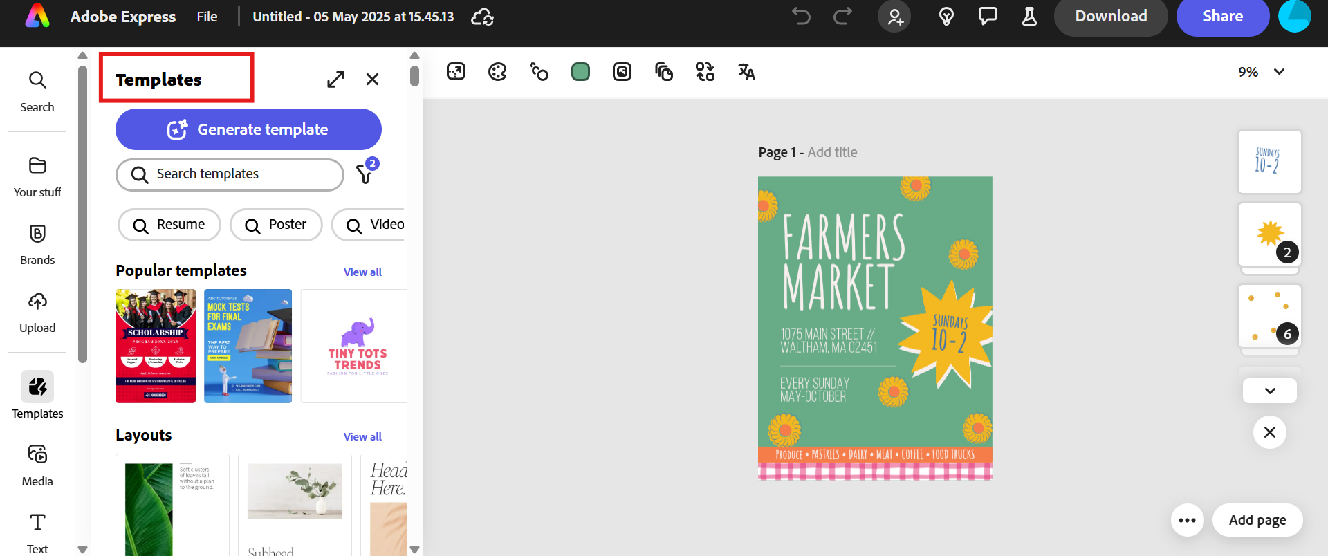 Sélectionnez le modèle