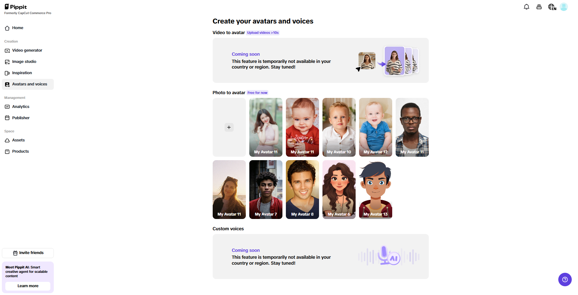 Avatars and voiceovers