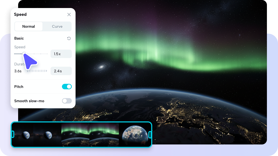 Advanced editing tools for Earth Zoom Out videos