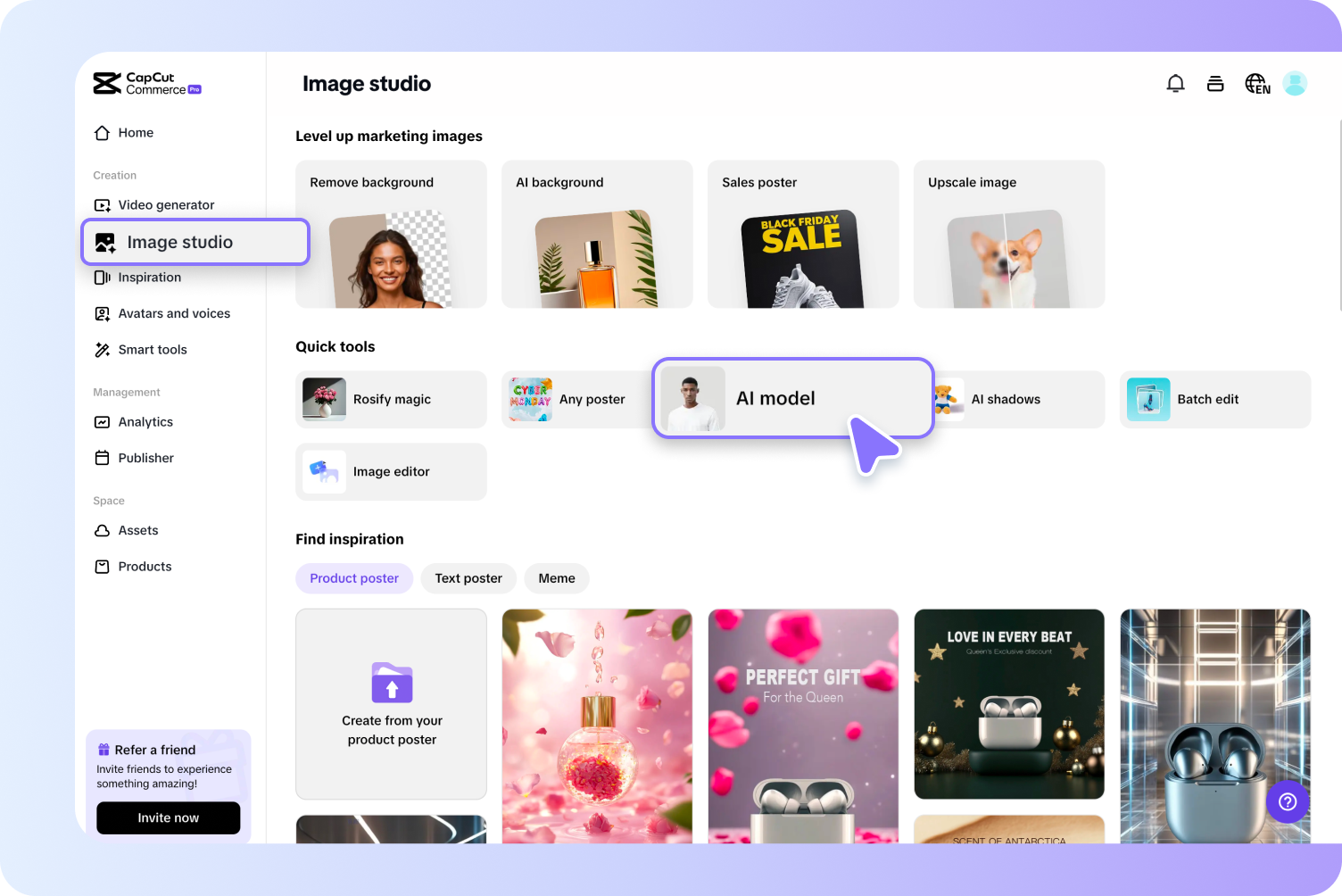 Open the AI model tool