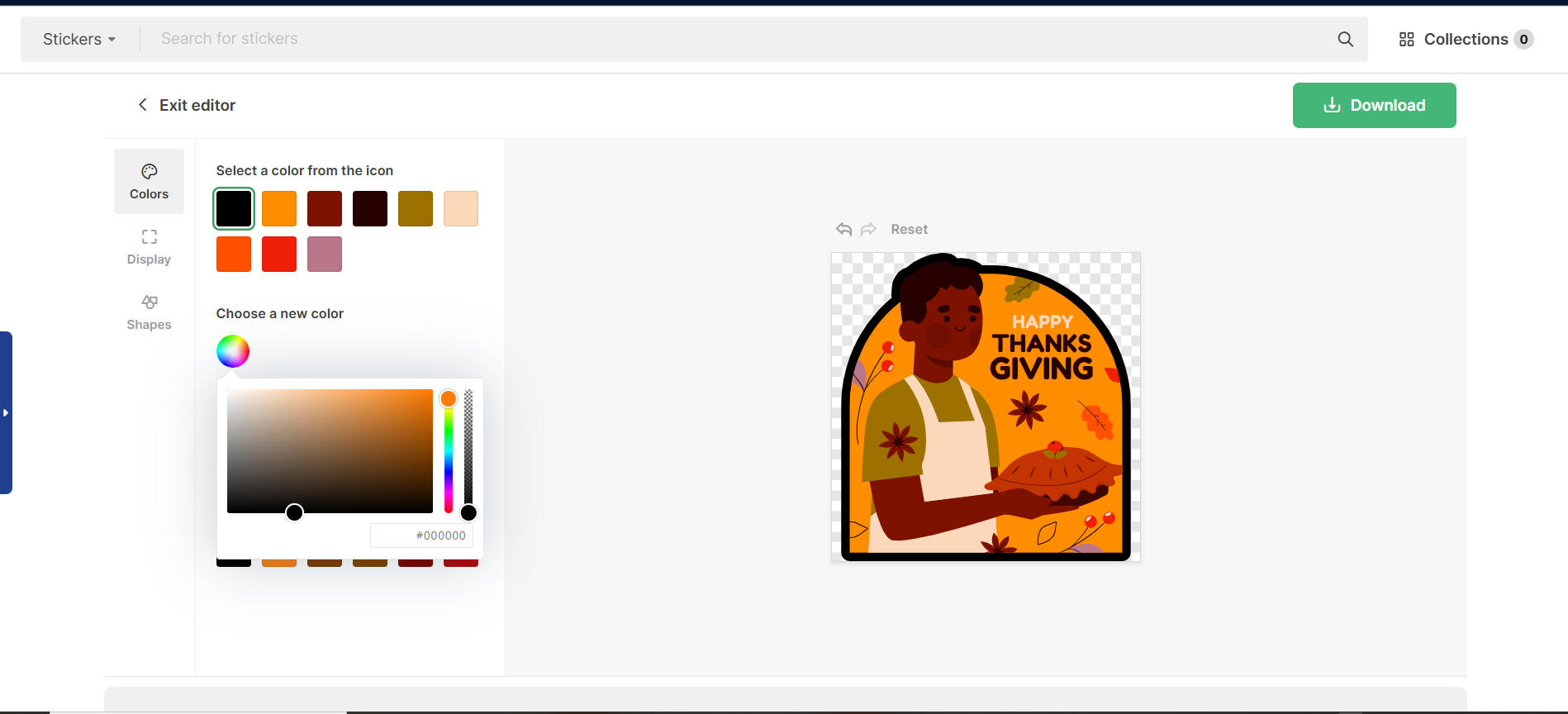 Flaticon – an online platform to discover and customize Thanksgiving stickers