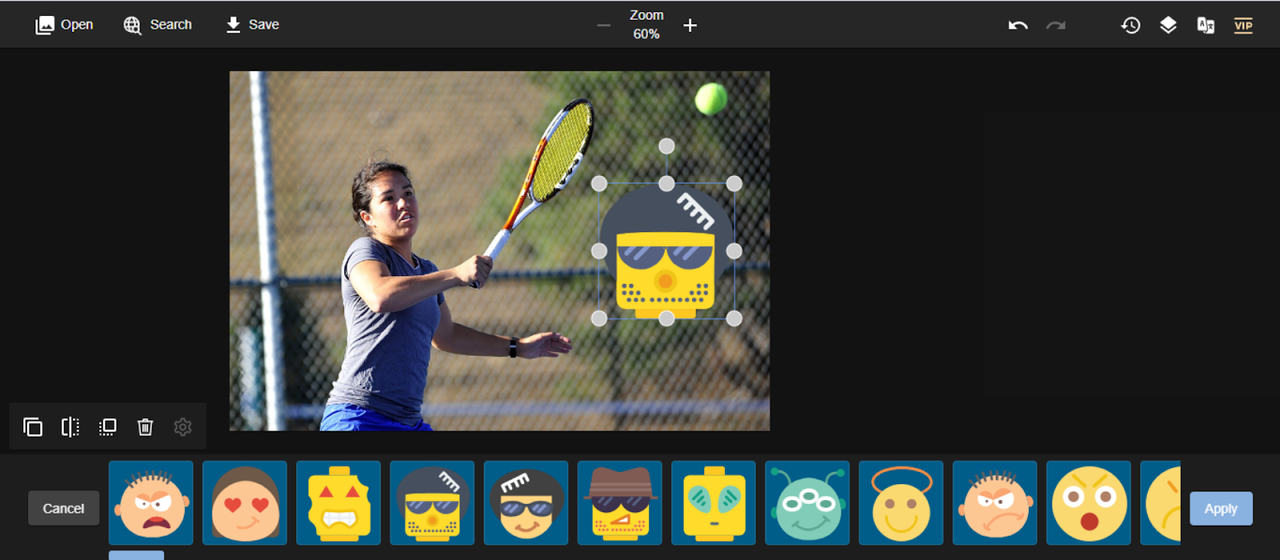Add a sticker to a photo at PhotoKit