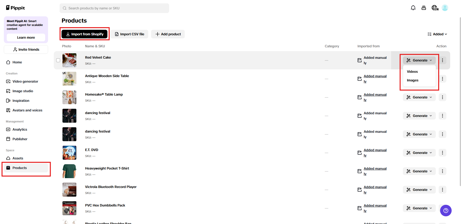 Import your product visuals