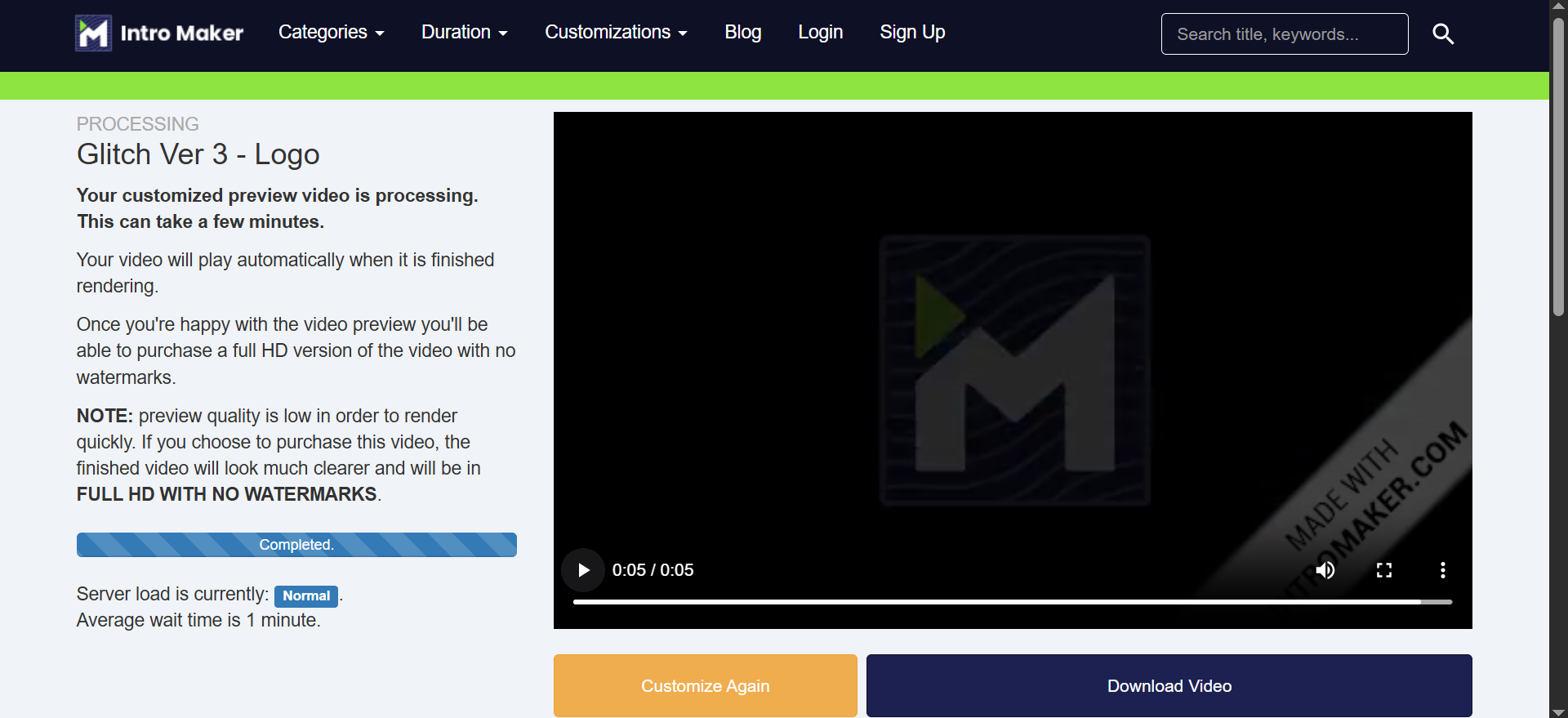 IntroMaker video intro interface