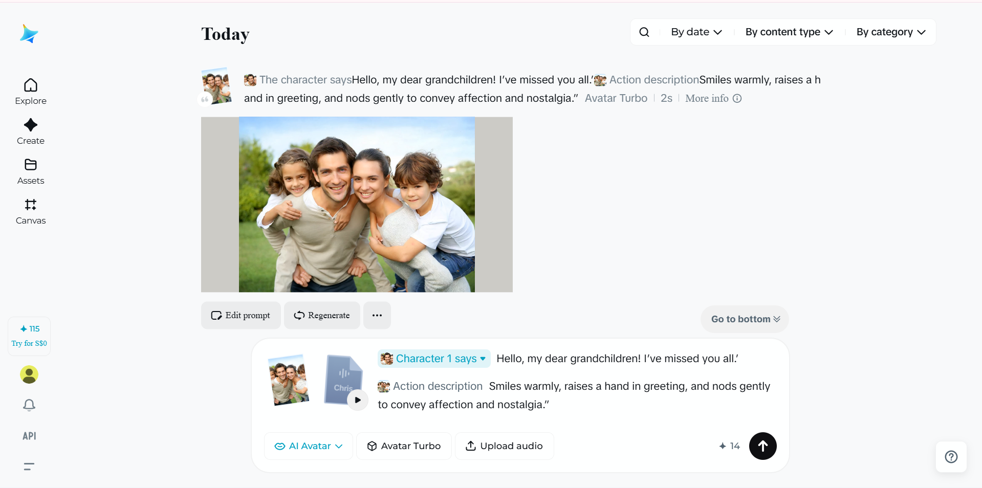Create a family video using a free talking avatar maker