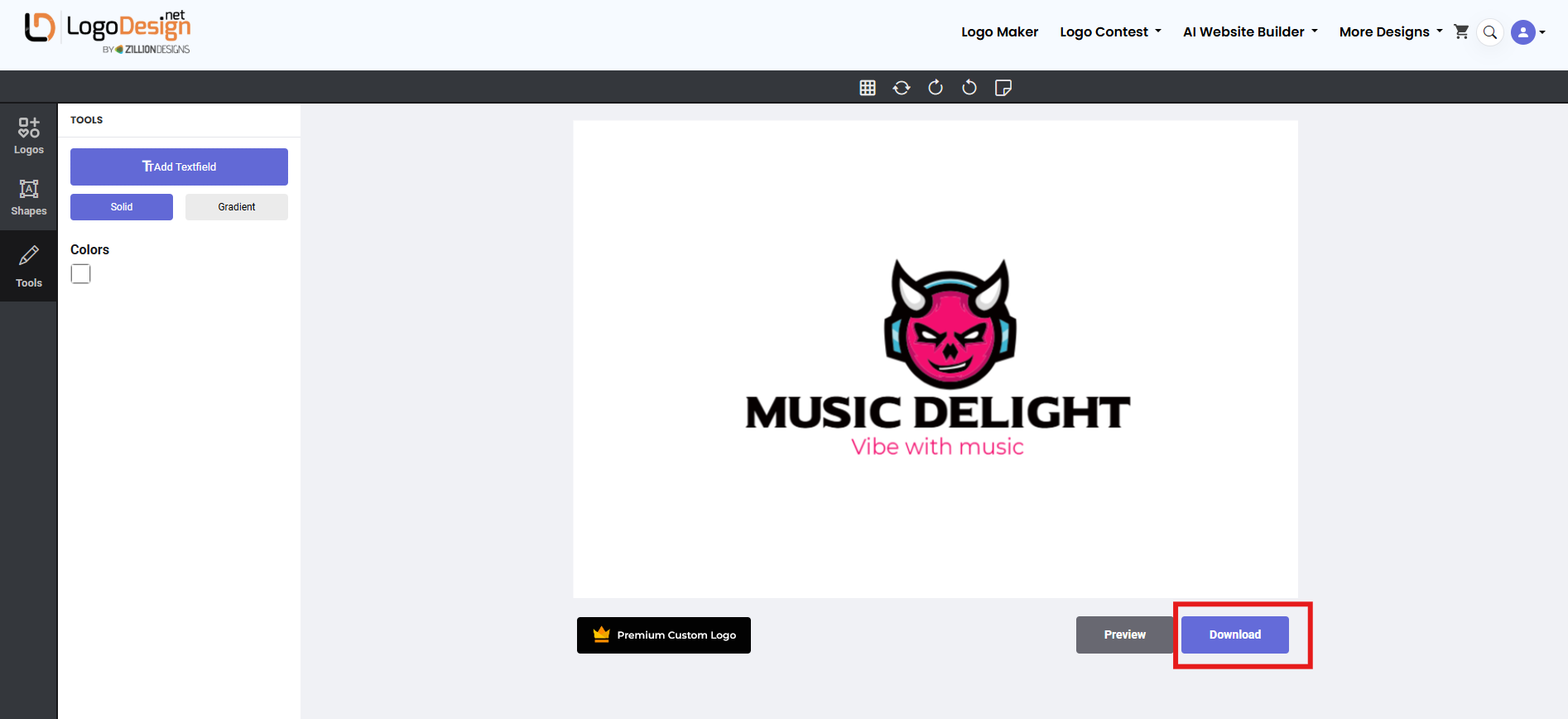 Simpan imej logo akhir