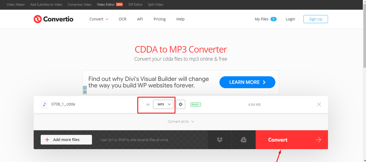 Convert CDA to MP3 Online with Convertio