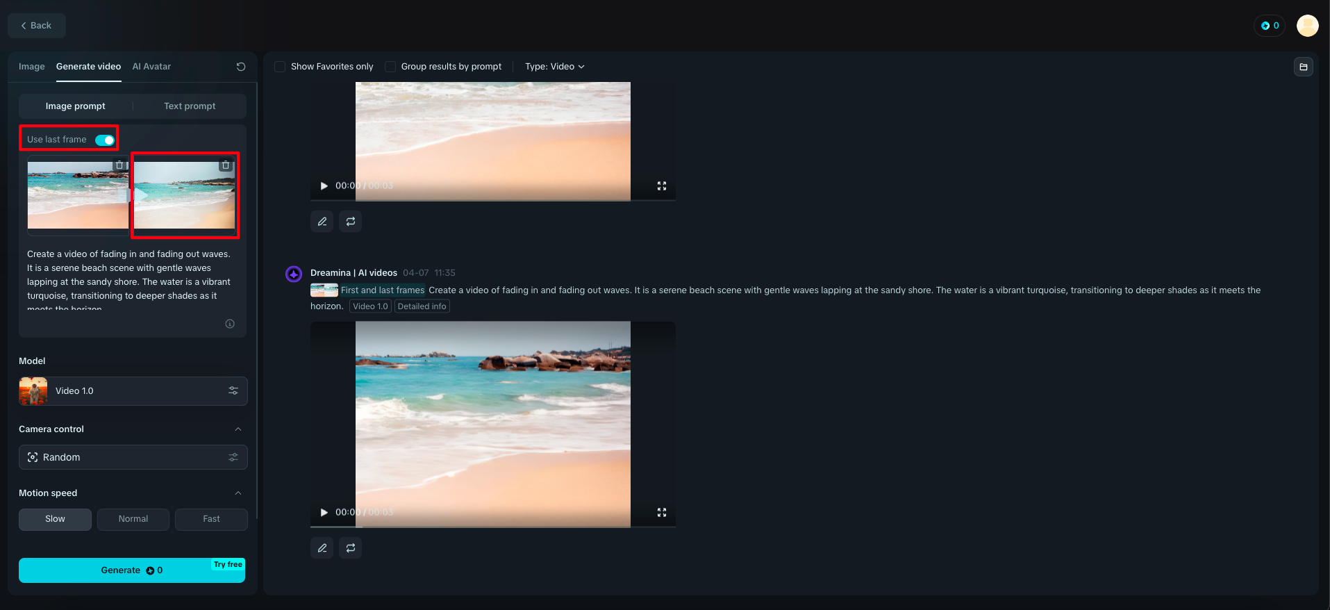 Film till video: Skriv en uppmaning