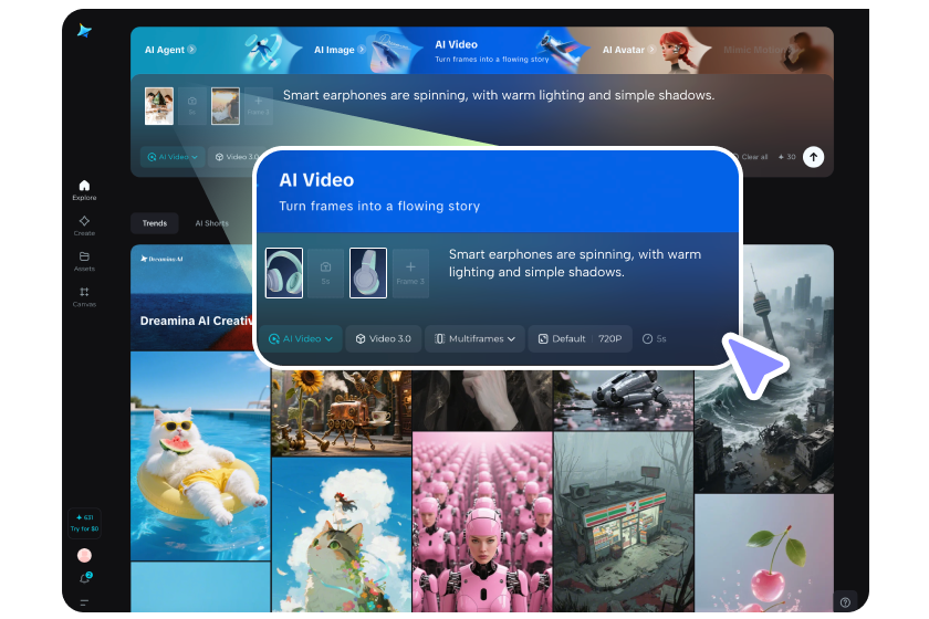 Ladda upp produktbilder och skriv prompt.