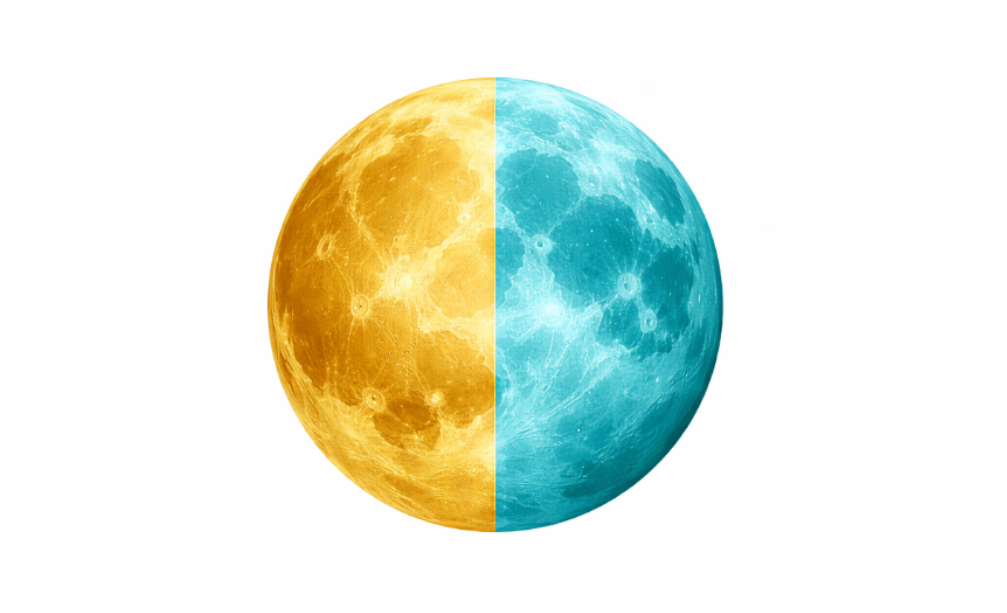 듀얼 톤 문 심볼 로고 디자인