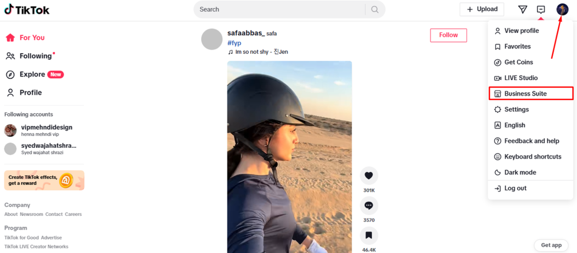 Доступ к Business Suite для проверки аналитики подписчиков на TikTok
