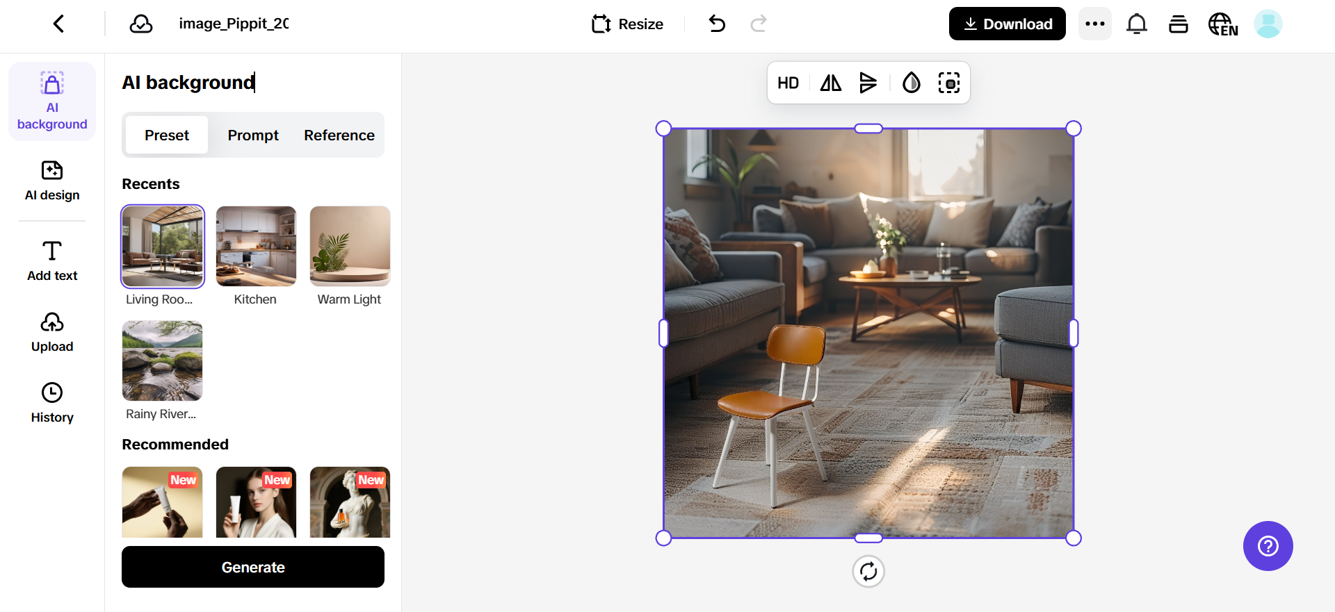 Generate an AI background