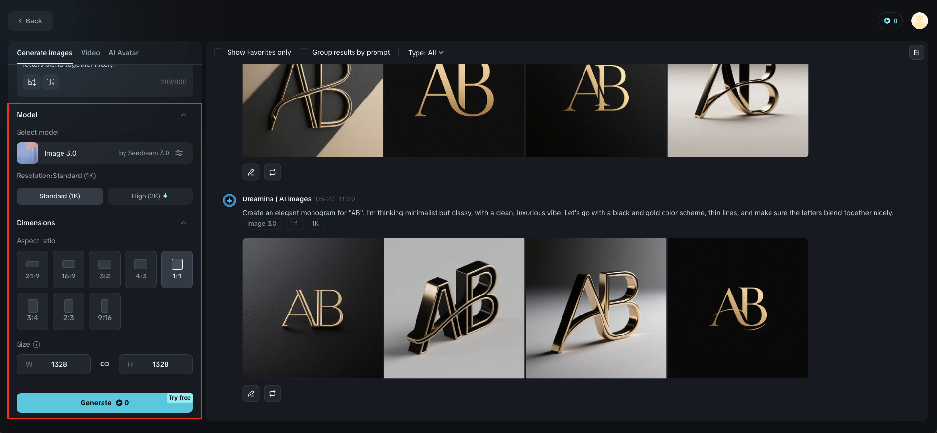 Customize and generate a monogram logo