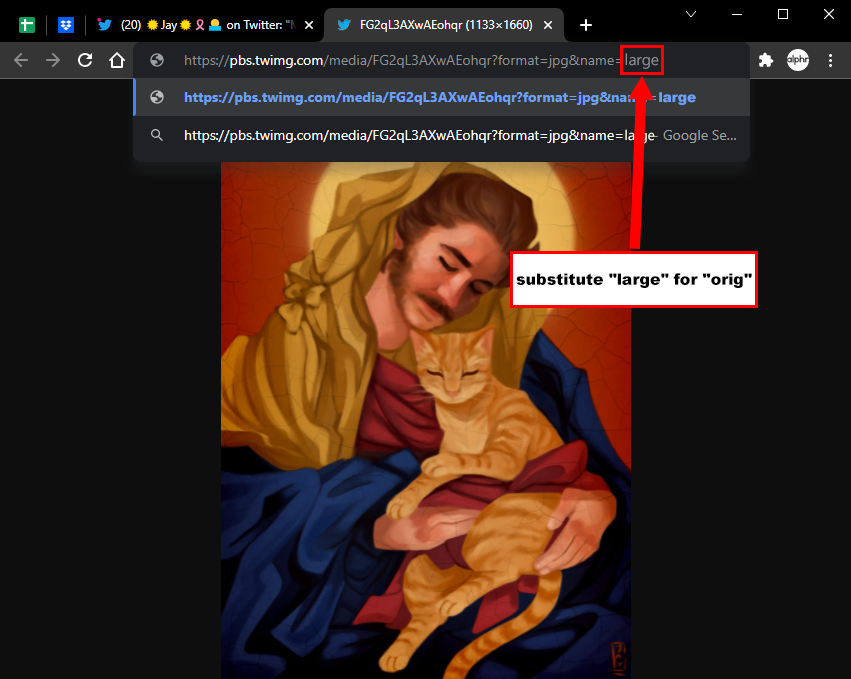 Изменить URL изображения