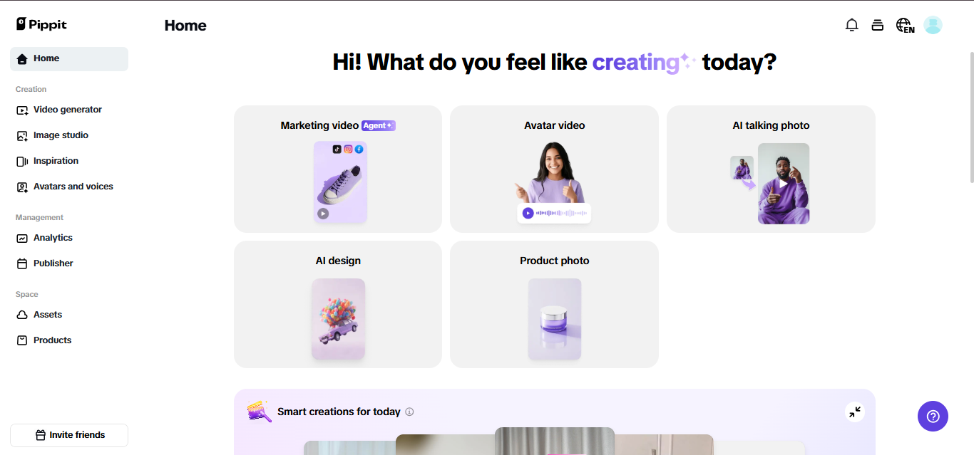 Pippit homepage