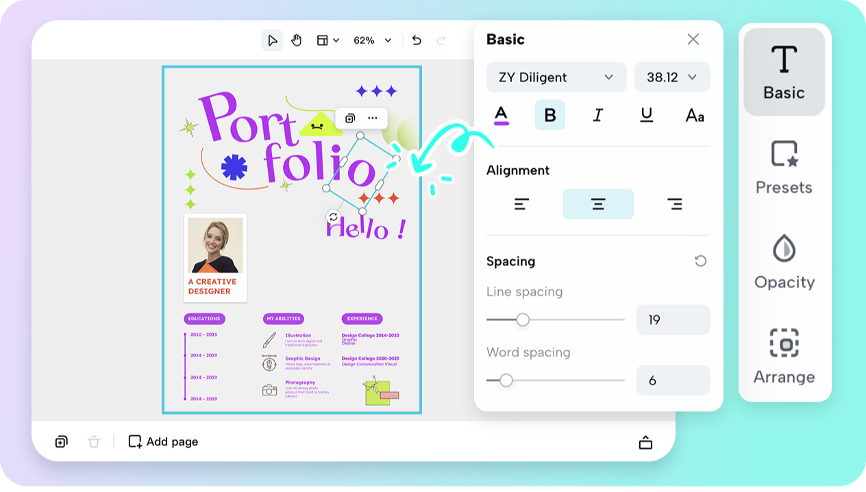 Customize your portfolio