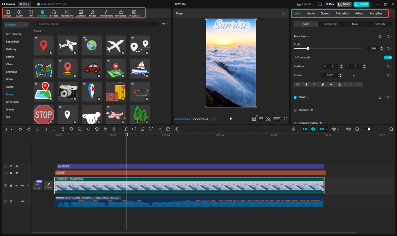 Edita el video de Instagram