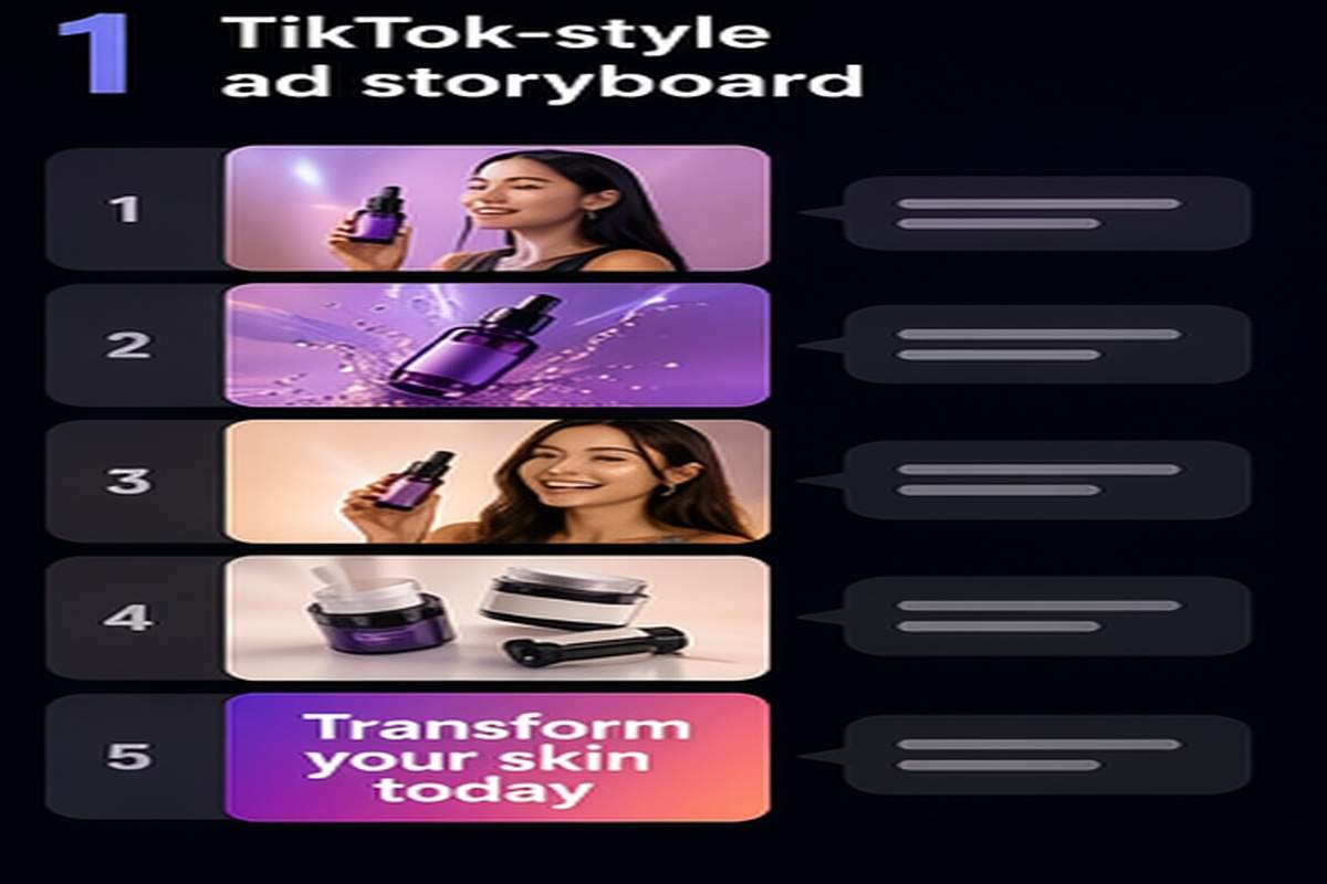 AI TikTok Ad Generator creative brief topic-relevant visual