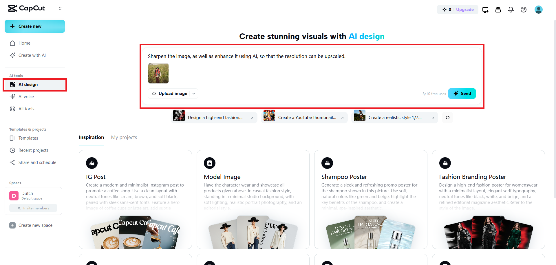 上傳您的圖像並輸入提示詞