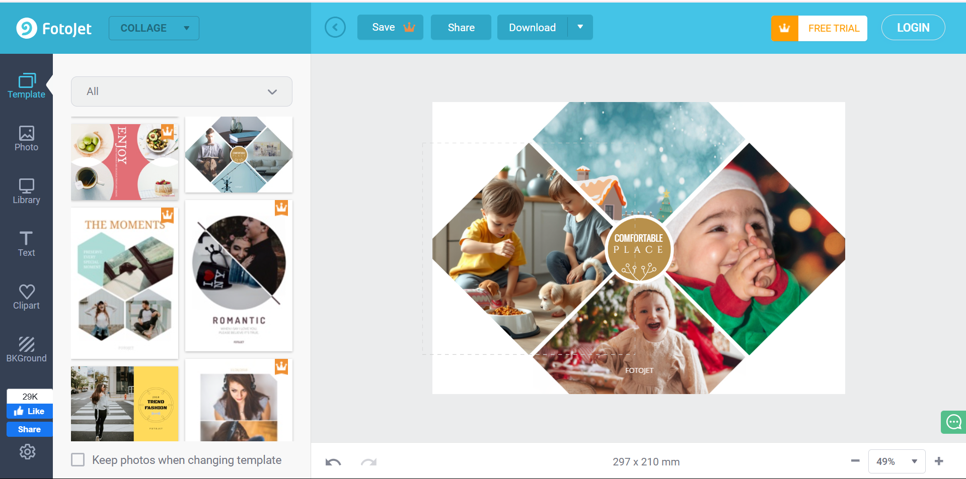 FotoJet - a powerful free photo layout creator