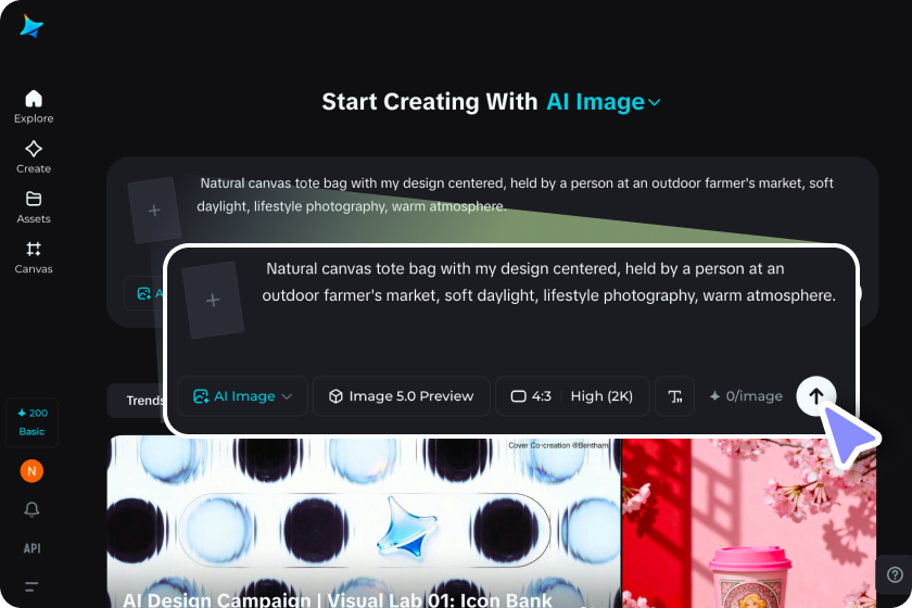 Upload your design or describe your mockup vision