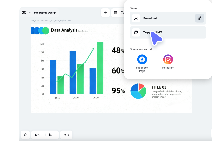 Editing and exporting infographics in CapCut